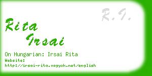 rita irsai business card